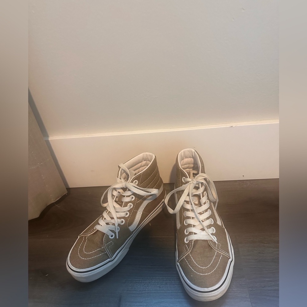 Vans Brown and White High-Top Sneakers